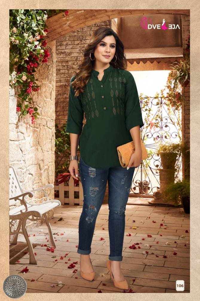Dveeja Candy Rayon Western Fancy Wear Rayon designer Top Collection